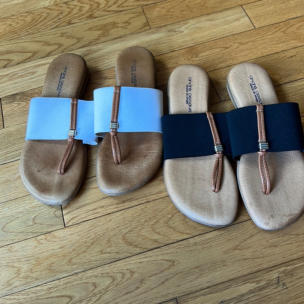 Nice Neutral Featherweights™ Sandal (black and White) size 6